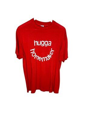 "HUGGA HOMEMAKER" Red Kitsch T-Shirt, Graphic Tee, Men's Size XL